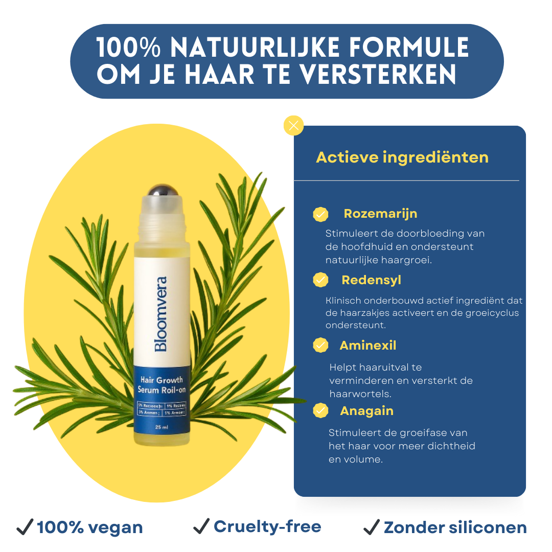 Stop haaruitval in 14 dagen| Met Bloomvera 🌿 Natuurlijk haarserum